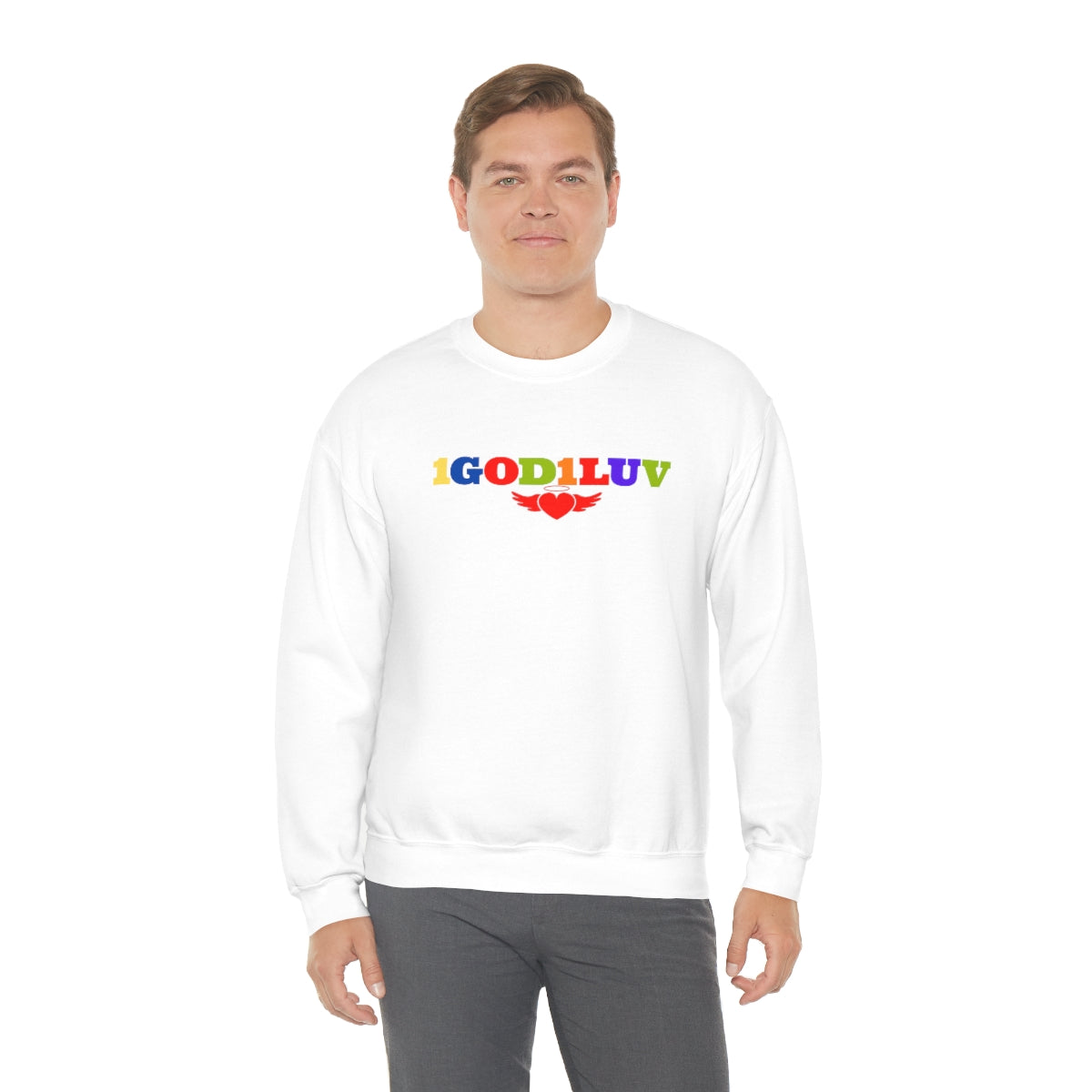 1God1LUV Unisex Heavy Blend™ Crewneck Sweatshirt