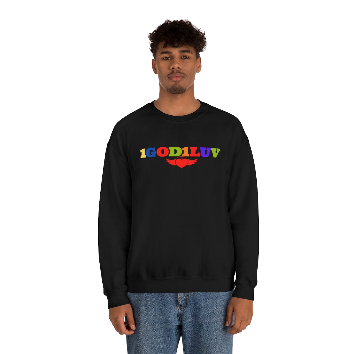 1God1LUV (Love) Unisex Heavy Blend™ Crewneck Sweatshirt